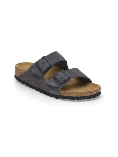 Zamatové sandále Birkenstock čierna