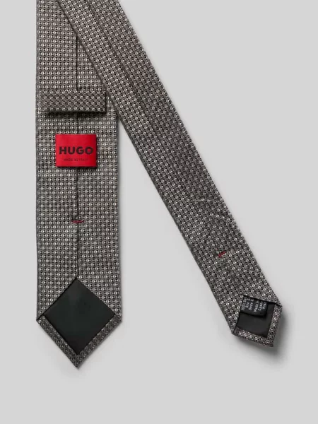 Krawat z czystego jedwabiu model TIE' Hugo beżowy