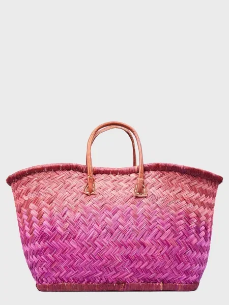 Le Comptoir de la plage Aravola Пляжна сумка Коричневий Солома фіолетова