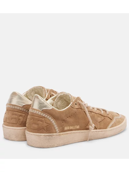 Superge Golden Goose Ball Star z vezenjem iz semiša rjava