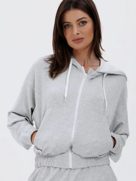 Женская толстовка с капюшоном сіра