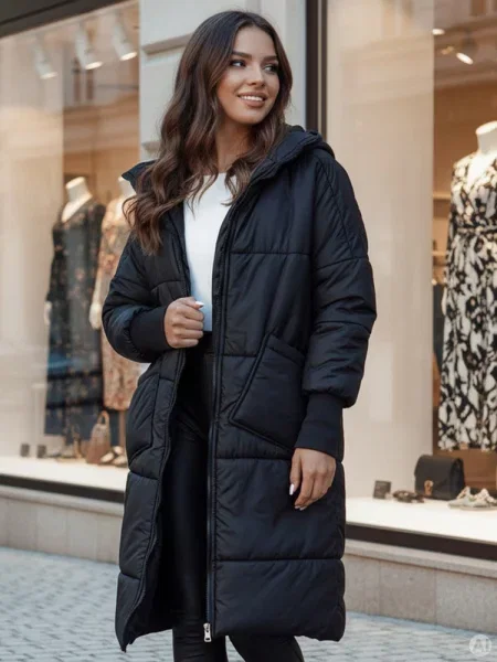 Płaszcz oversize NADIA pikowany Dstreet czarny