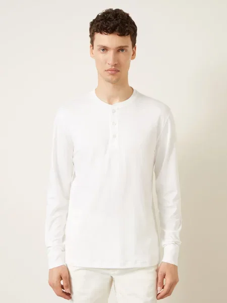 Ralph Lauren Purple Label Henley Tričko bílá