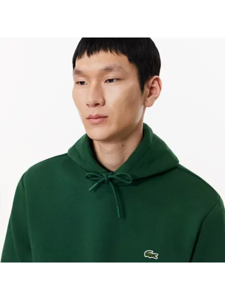 Lacoste Bluza Z Kapturem Z Bawełny Organicznej Lacoste zielona