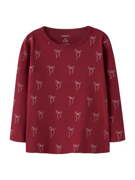 NAME IT Tricou NMFri galben deschis / bordeaux roșu