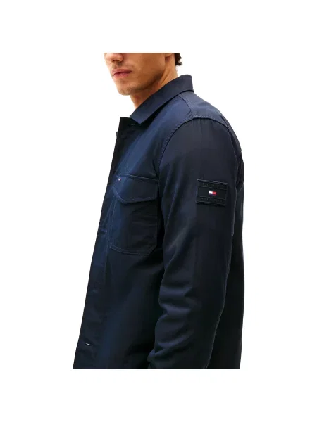 Tommy Hilfiger prechodná bunda pánska s bavlnou modrá