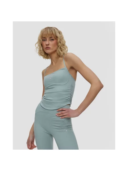 Krótki top Adidas By Stella Mccartney niebieski
