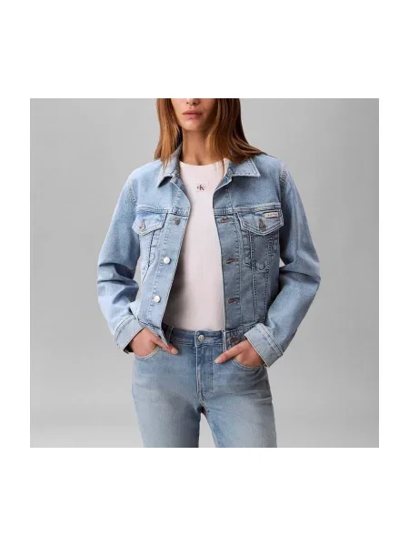 Calvin Klein Jeans jachetă de damă din denim albastru
