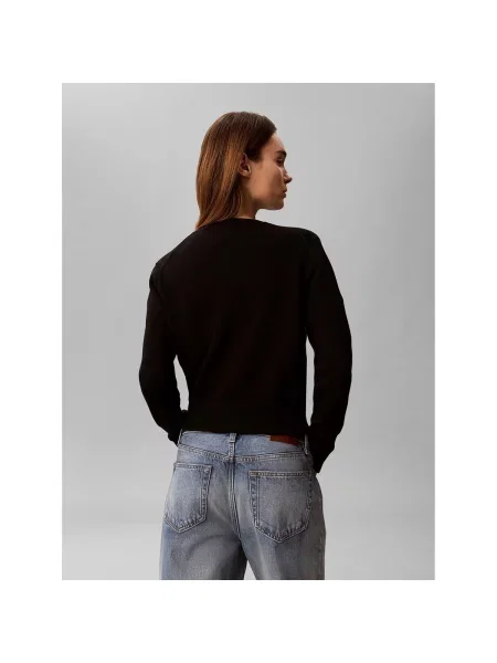 Calvin Klein Jeans Sveter / biela čierna