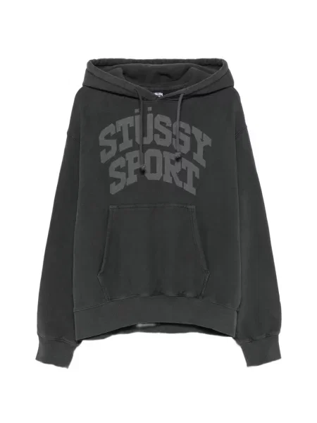 Hanorac cu glugă Stüssy cu imagine negru