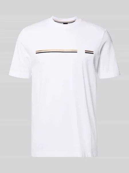 T-shirt o kroju regular fit z czystej bawełny model C-TAUT Boss biała