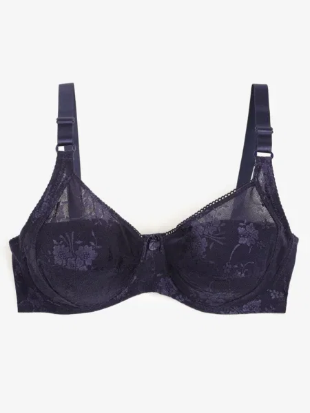 Sutien bleumarin cu dantelă Full Cup cu bretele reglabile Dimela