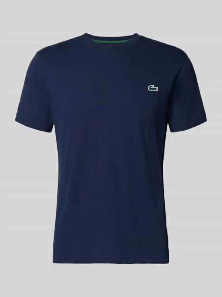 T-shirt o kroju regular fit z mieszanki bawełny Lacoste Sport granatowa