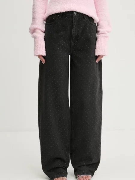 Rotate jeansy high waist czarne