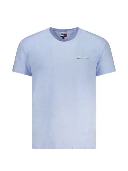 Tricou Tommy Hilfiger cu decolteu rotund cu autograf albastru