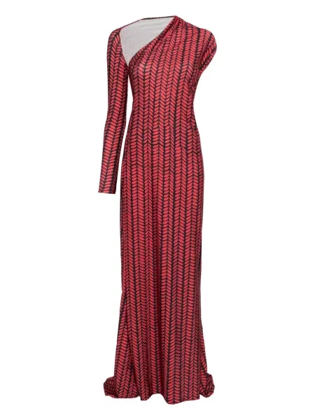 Rochie maxi Atu Body Couture cu un umăr gol de costum roșu