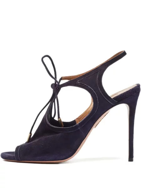 Сандали Aquazzura с връзки с дантела синьо