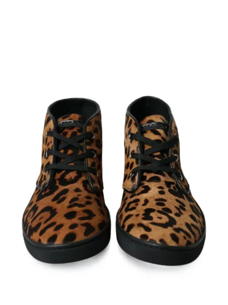 Sneakerși Dolce & Gabbana cu imagine cu model leopard maro