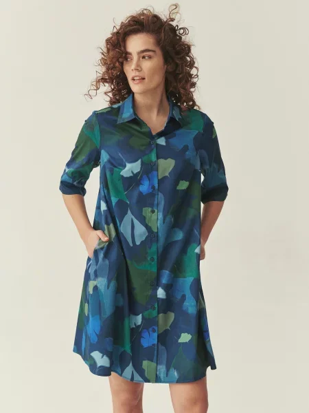 TATUUM Rochie tip bluză TALANI 1 / închis / verde smarald albastru