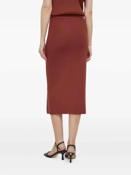 Fustă midi Dkny până la genunchi cu crăpătură roșu