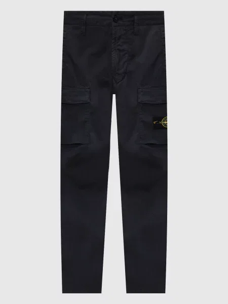 Темно-сині карго з патчем логотипа Stone Island сині