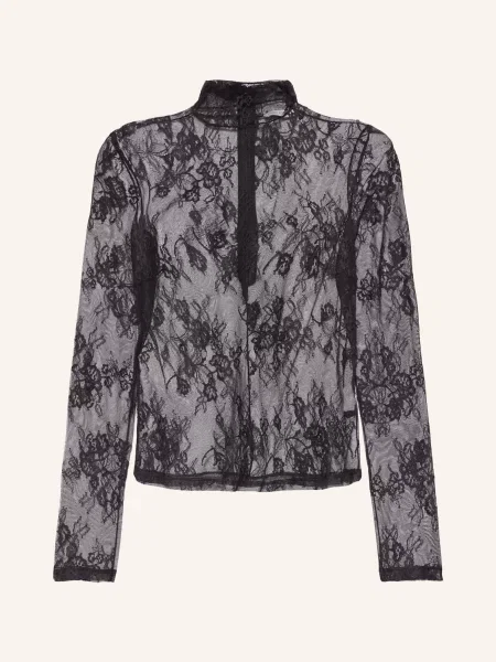 Patrizia Pepe Tričko S Dlouhým Rukávem Z Krajky černá