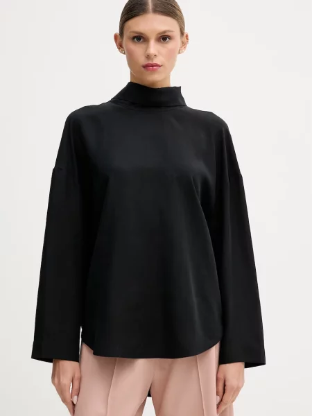 Sisley bluză pentru femei cu lyocell negru