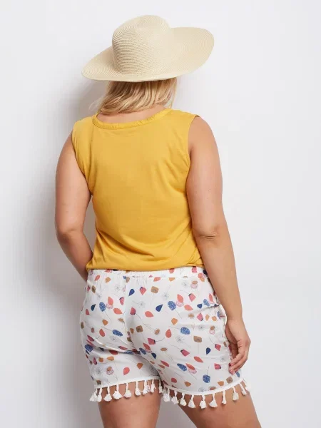 Pantaloni scurți Fashionhunters alb