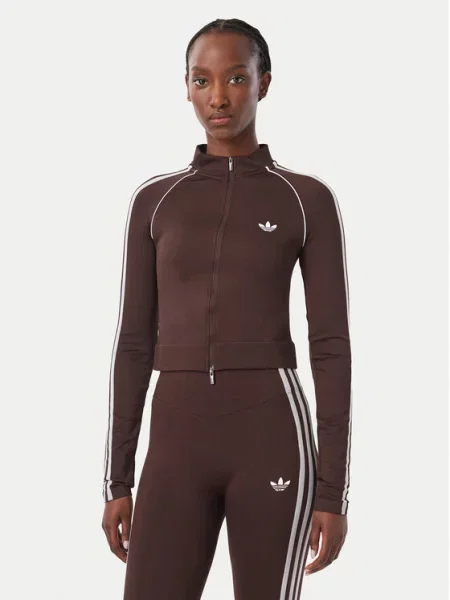 Mikina adidas Essentials 3 Stripes Seamless Tracktop Aurora Coffee M hnědá