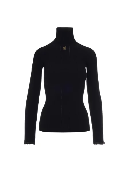 Sweter z golfem Elisabetta Franchi do golfa czarny
