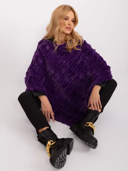 Poncho Wool Fashion Italia violet