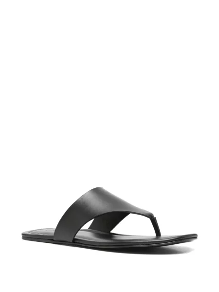 Sandale Kiton din piele cu vârf deschis negru