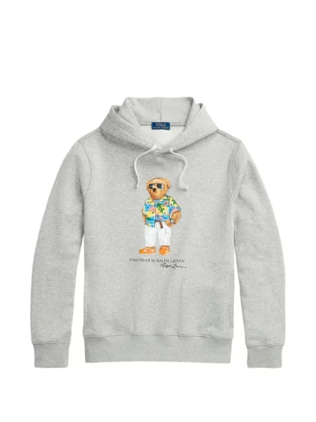 Tricou polo Polo Ralph Lauren cu glugă cu blană cu broderie roșu