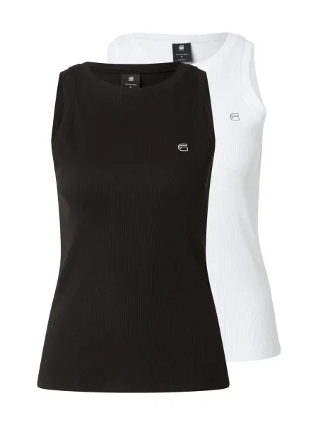 G-STAR Top negru alb