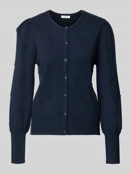 Kurtka z dzianiny z mieszanki z listwą guzikową model ‘MANINA’ B.young niebieska