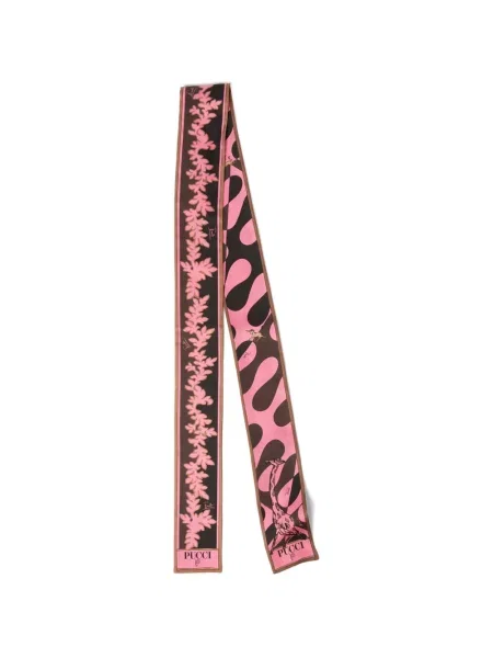 Sutien bandeau Pucci de mătase cu imagine roz