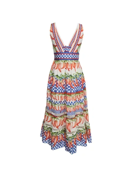 Rochie midi Farm Rio cu imagine alb
