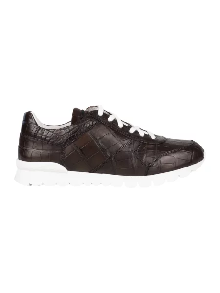 Sneakersy Kiton skórzane brązowe
