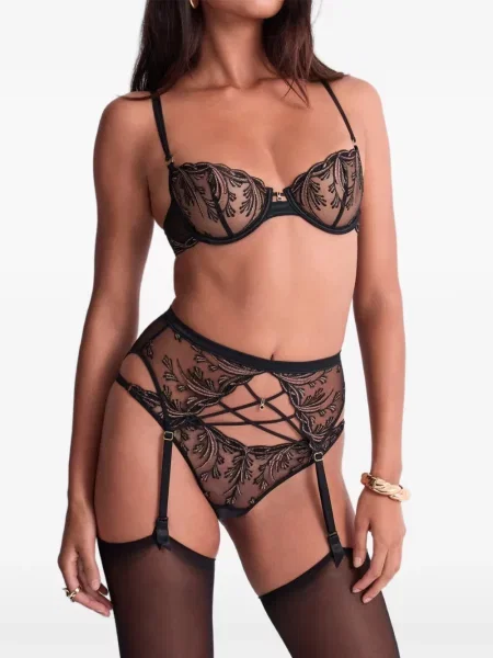 Curea Aubade cu broderie negru