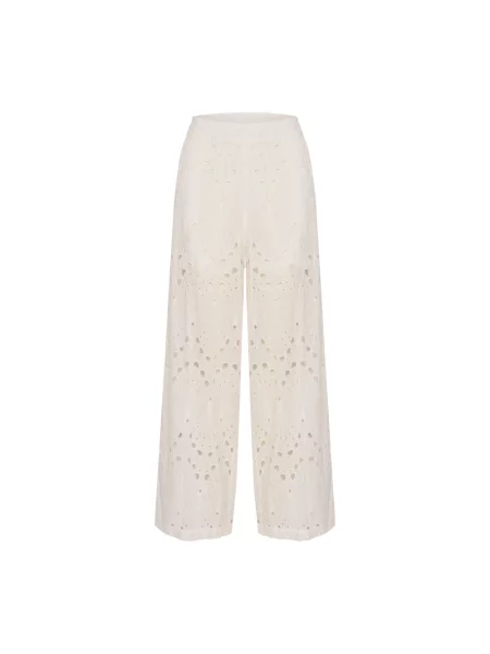 Gestuz spodnie szerokie high waist biały