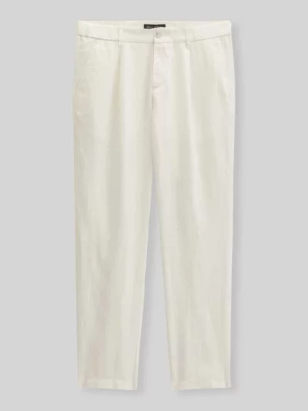 Spodnie lniane model OSBY JOGGER PLEATS' Marc O'polo białe
