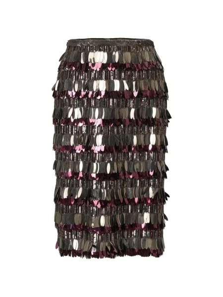 Fustă midi Carolina Herrera cu broderie negru