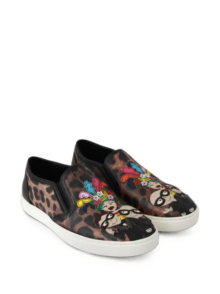 Sneakerși Dolce & Gabbana cu imagine cu model leopard maro