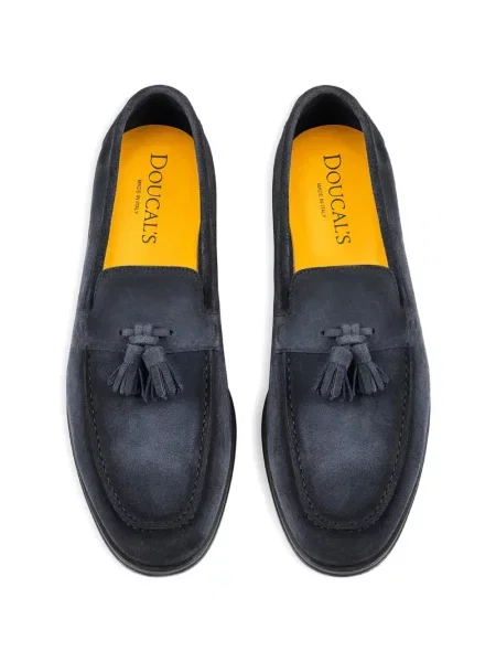 Pantofi loafer Doucal's din piele de căprioară albastru
