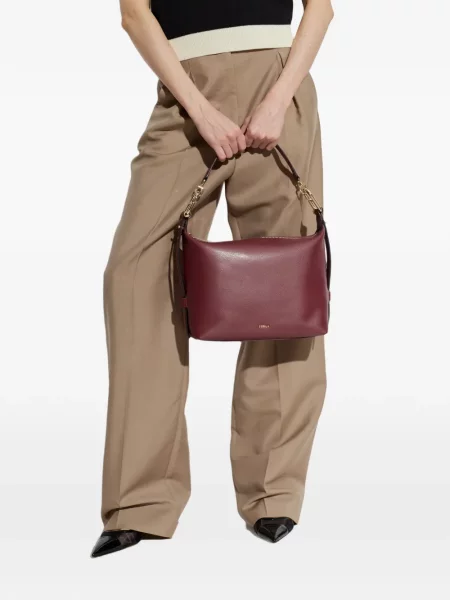 Кожена шопинг чанта Furla с автограф червено