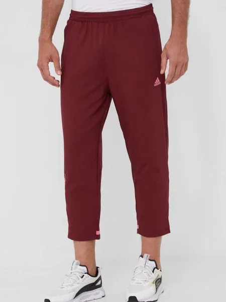 Hlače adidas bordo