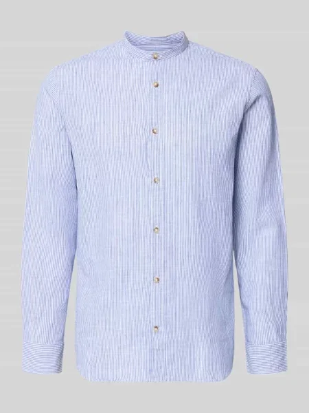 Koszula casualowa o kroju regular fit z mieszanki bawełny i lnu Jack & Jones błękitna