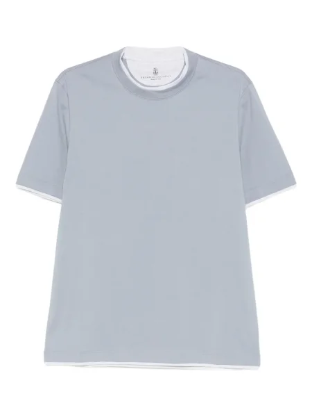 Tricou Brunello Cucinelli scurt albastru