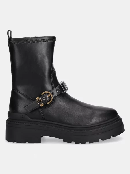 Pinko bocanci de piele Mia 27 negru
