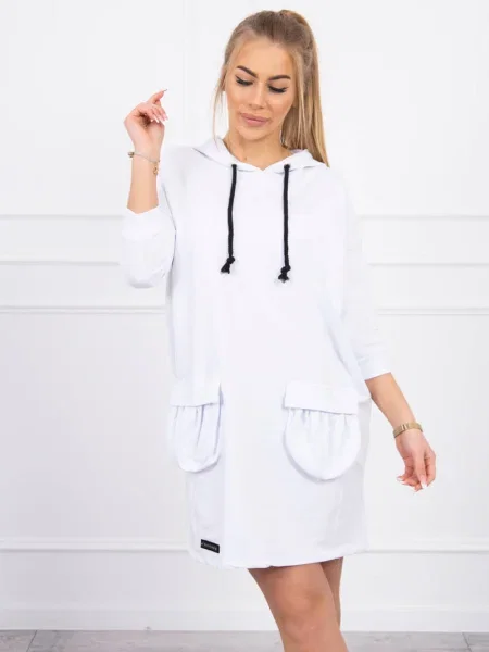 Rochie Kesi cu glugă de costum alb